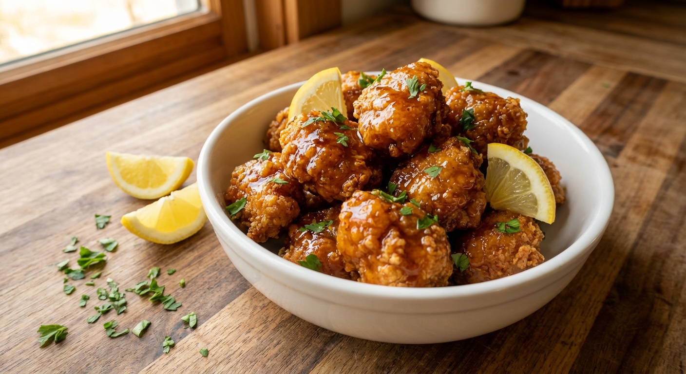 Modern Air Fryer Chicken Bites With Hot Honey