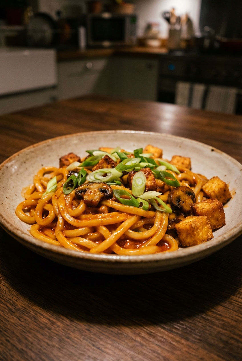 Soft and Chewy Vegetarian Gochujang Butter Noodles