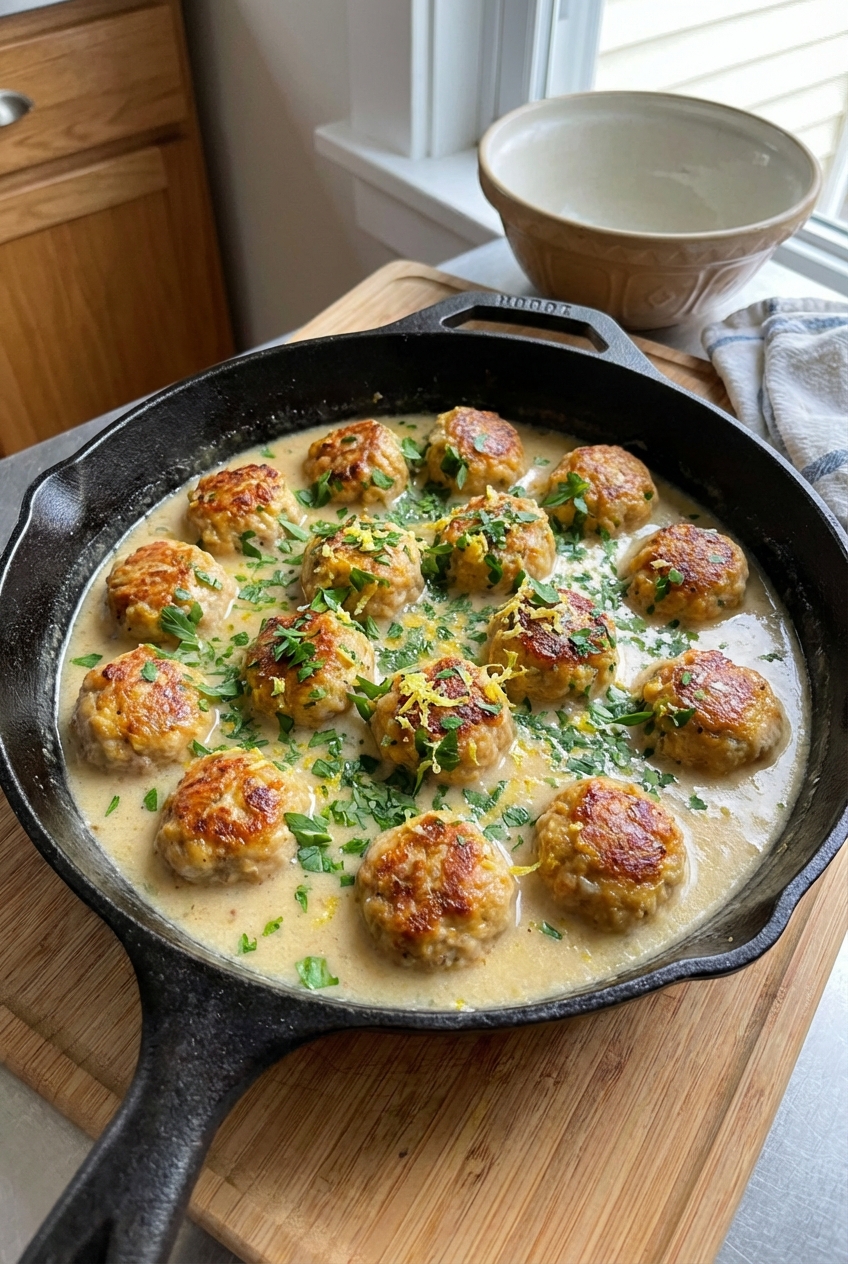 Festive Light and Creamy Meatballs