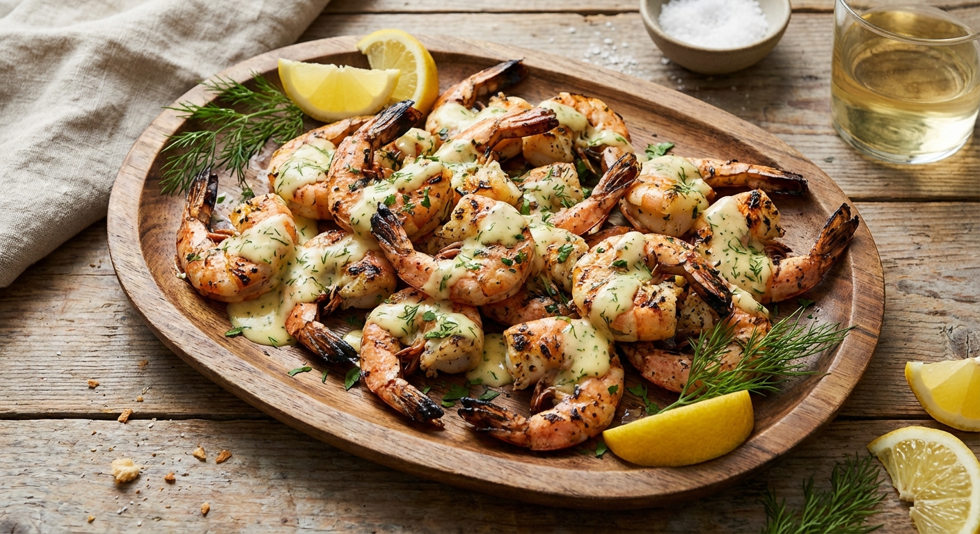 Festive Grilled Shrimp (Light and Creamy)