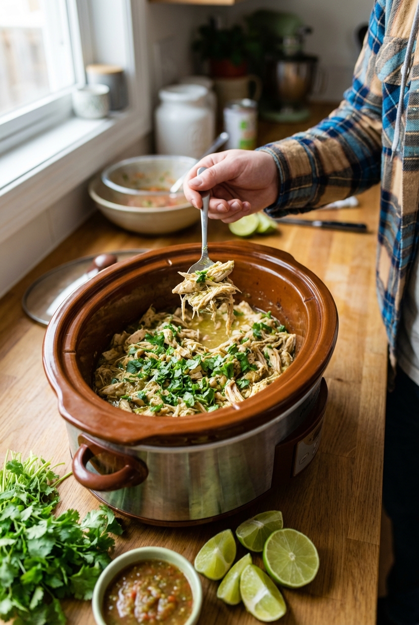 Zesty Slow Cooker Salsa Verde Chicken