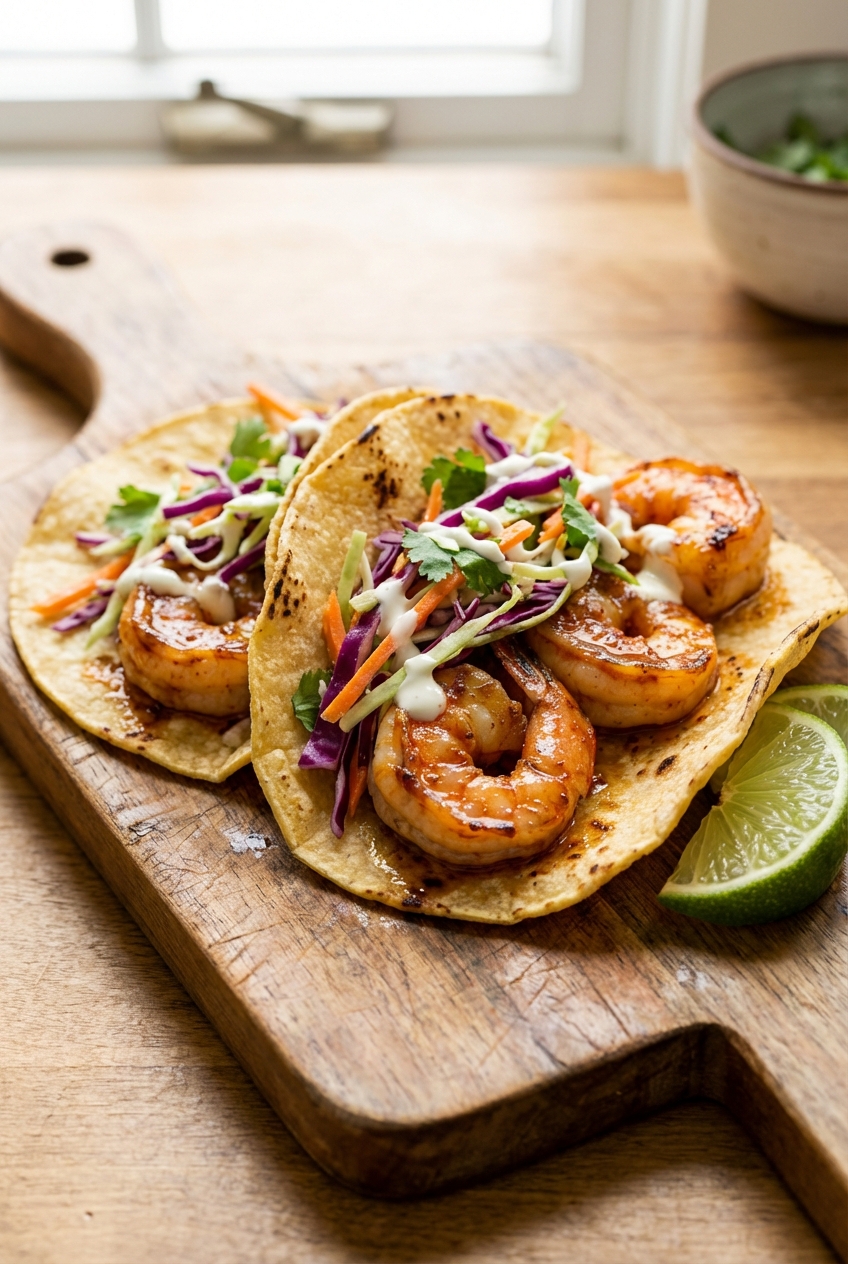 Sweet & Spicy Shrimp Tacos