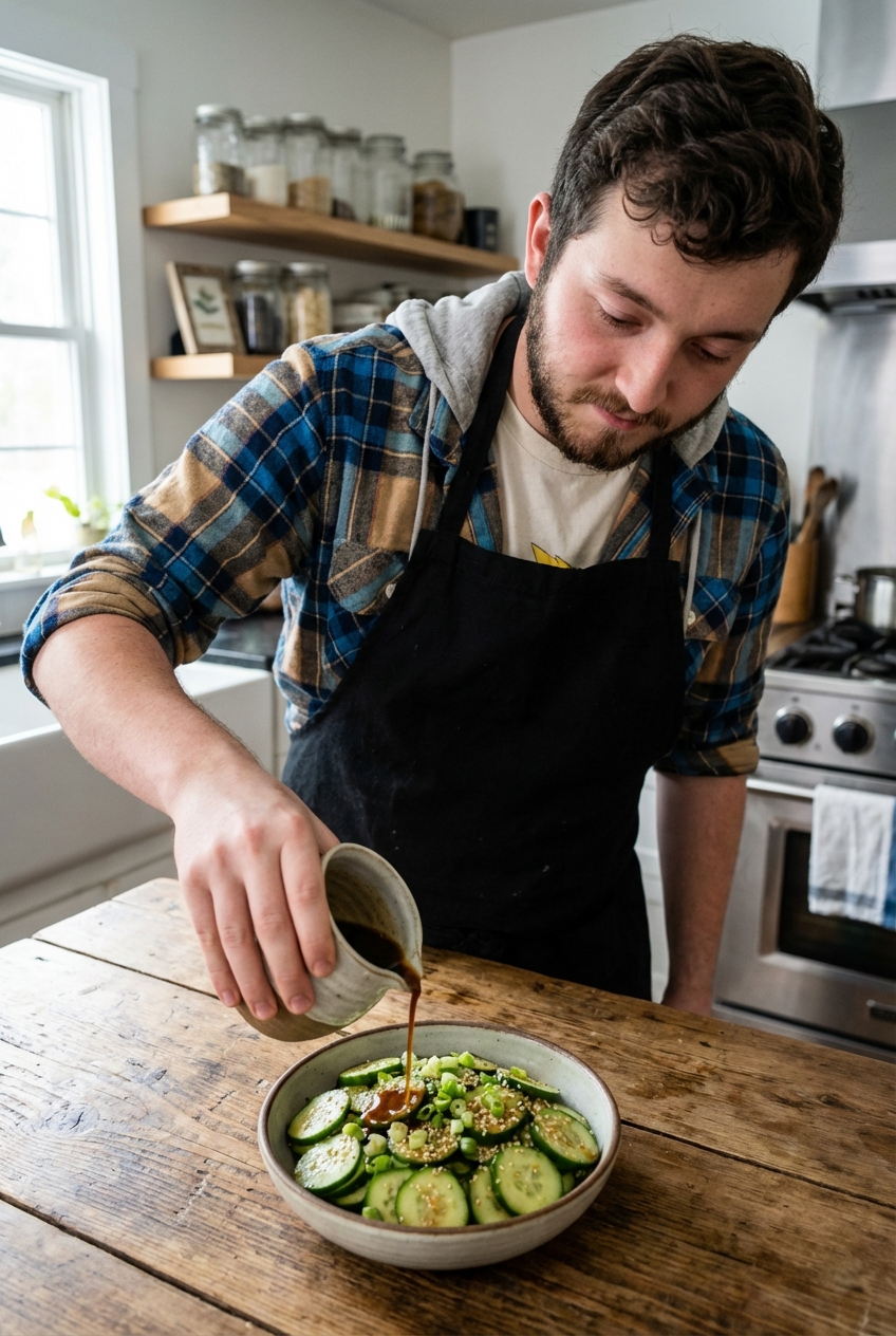Warm and Cozy Asian Cucumber Salad