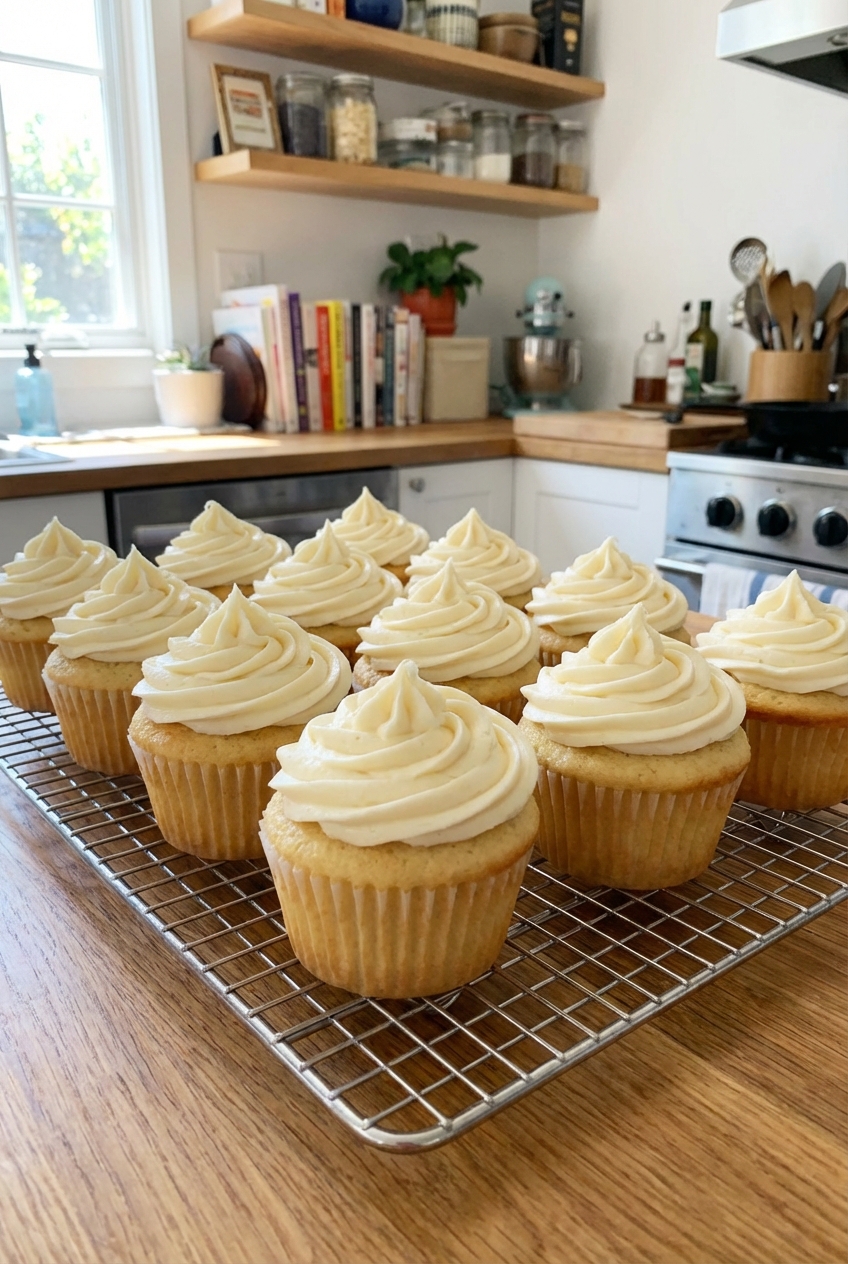 Classic Light and Fluffy Vanilla Cupcakes