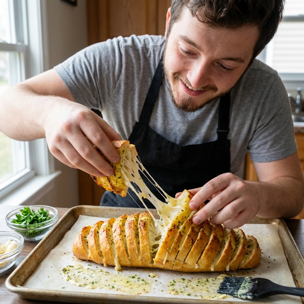 Cheesy Pull-Apart Garlic Bread
