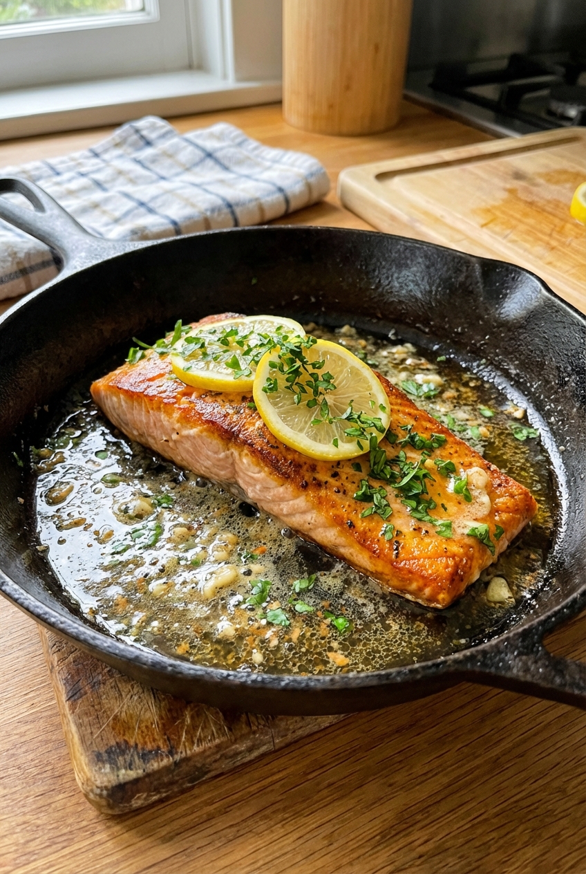 Silky Garlic Butter Salmon