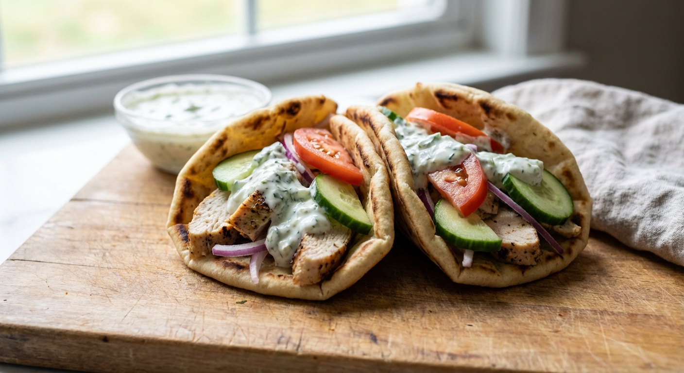 Light Gyros With Herby Yogurt Sauce