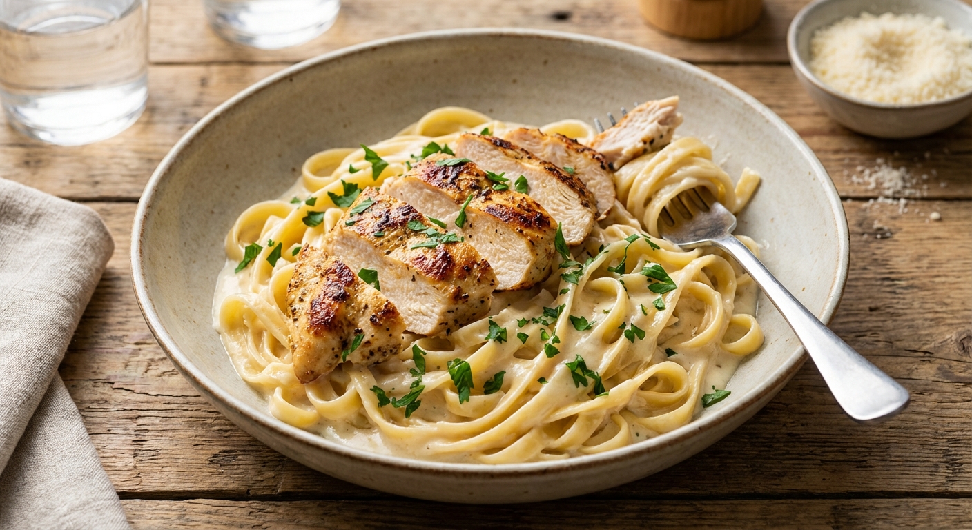Creamy Chicken Alfredo (Restaurant Style)