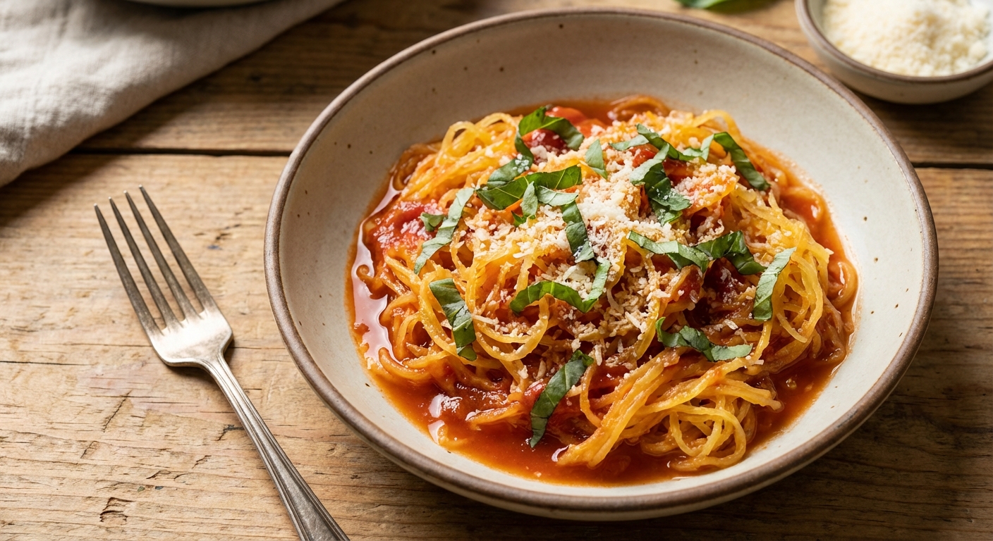 Sweet and Spicy Spaghetti Squash Spaghetti