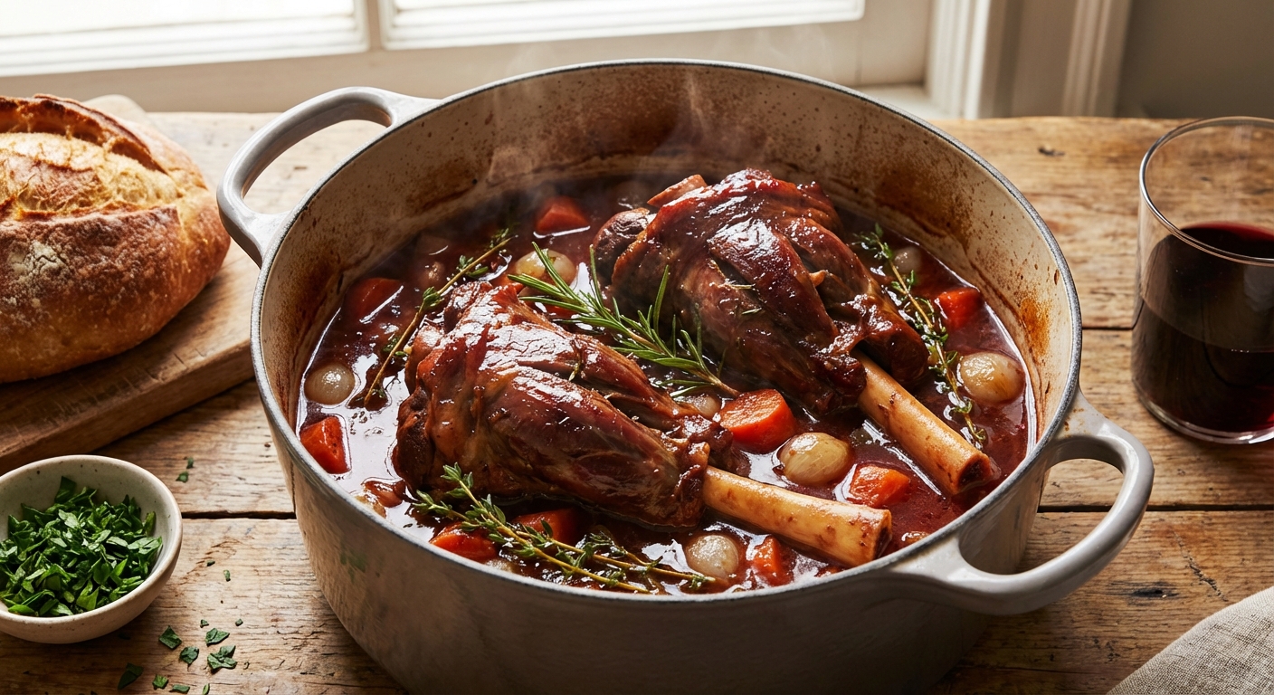 Rustic Braised Lamb Shanks