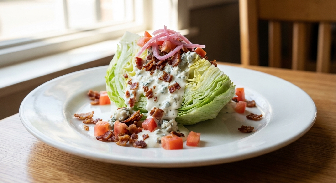 Classic Iceberg Wedge Salad with Blue Cheese Dressing