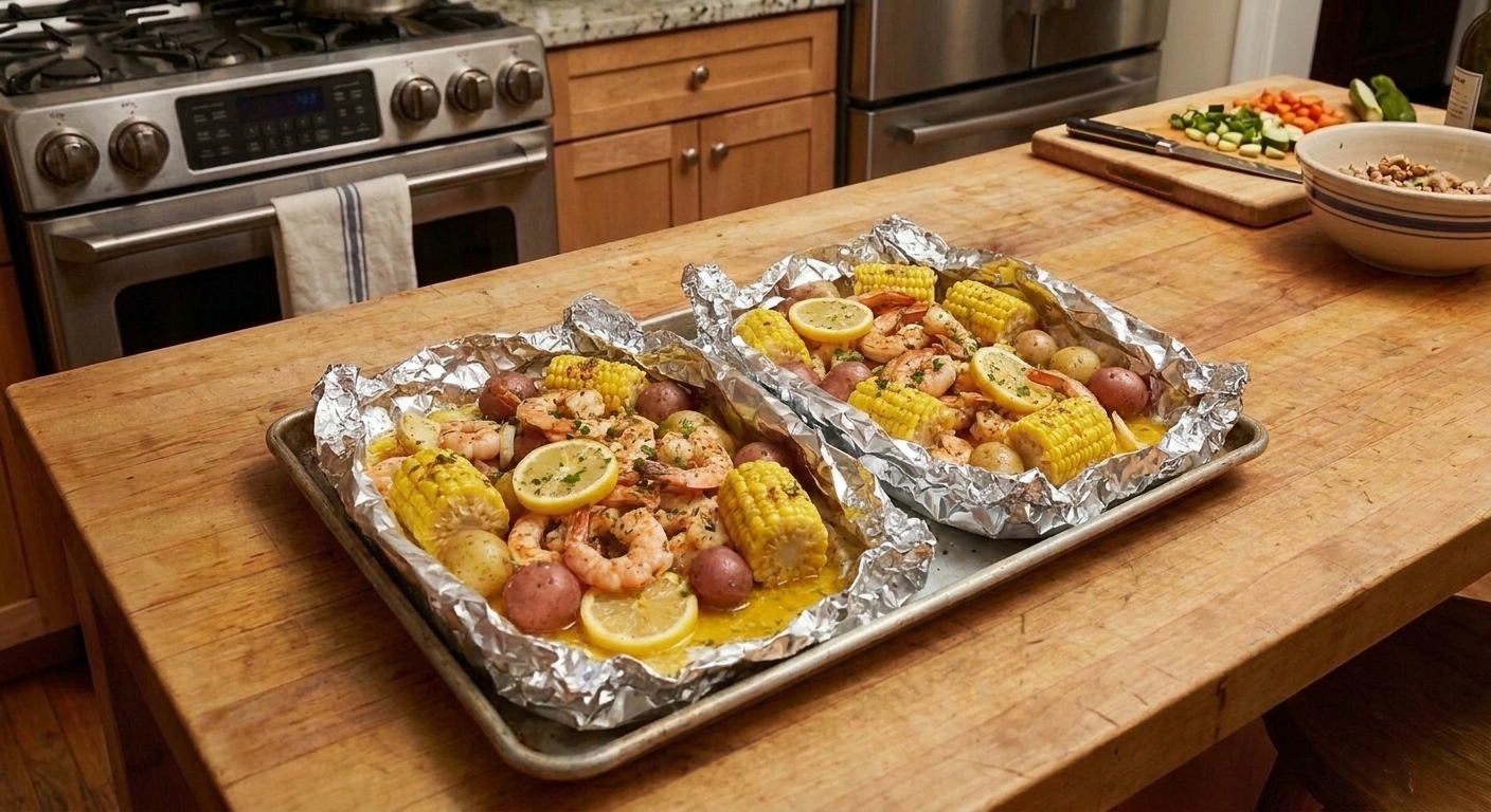 Old Bay Shrimp and Corn Foil Packs