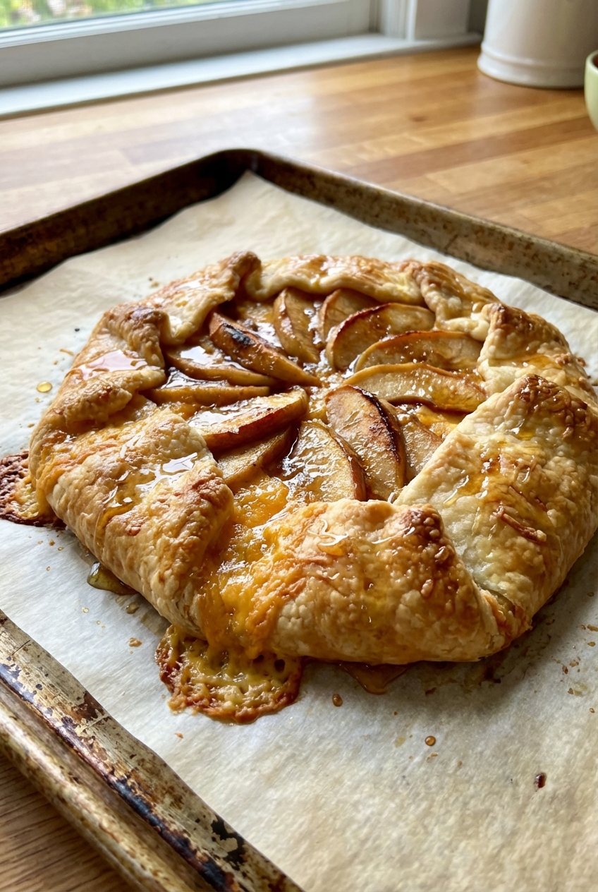 Gourmet Apple Cheddar Galette With Hot Honey