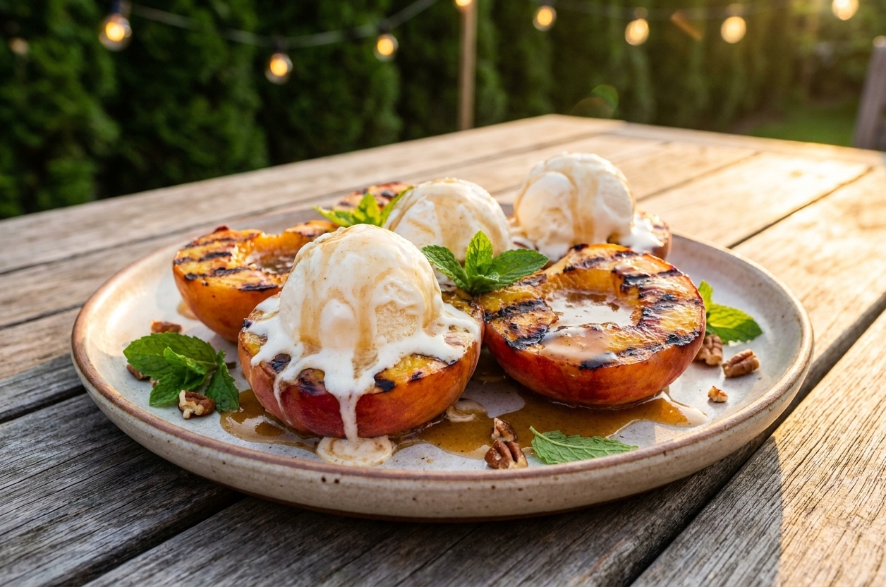 Grilled Peaches With Brown Sugar Butter