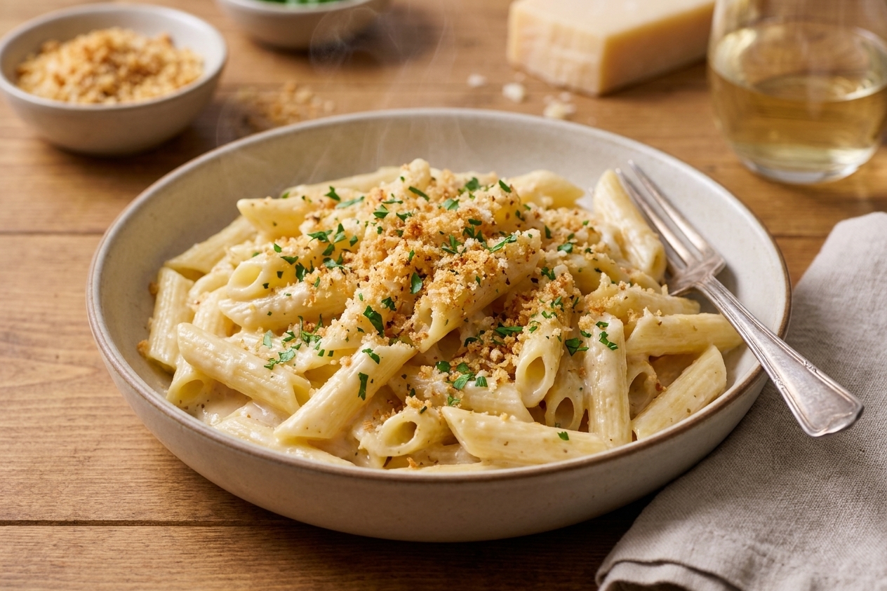 Creamy Garlic Penne Macaroni