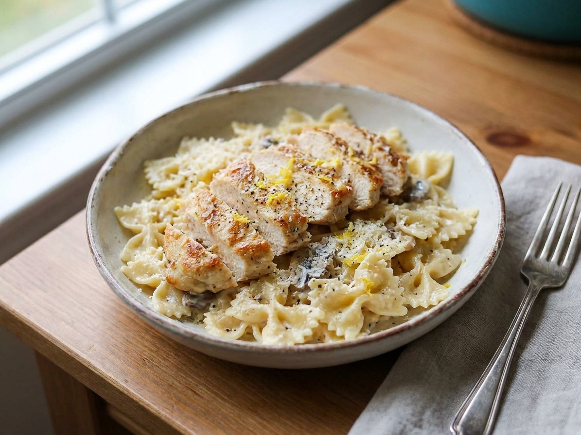 Creamy Lemon Garlic Chicken Pasta