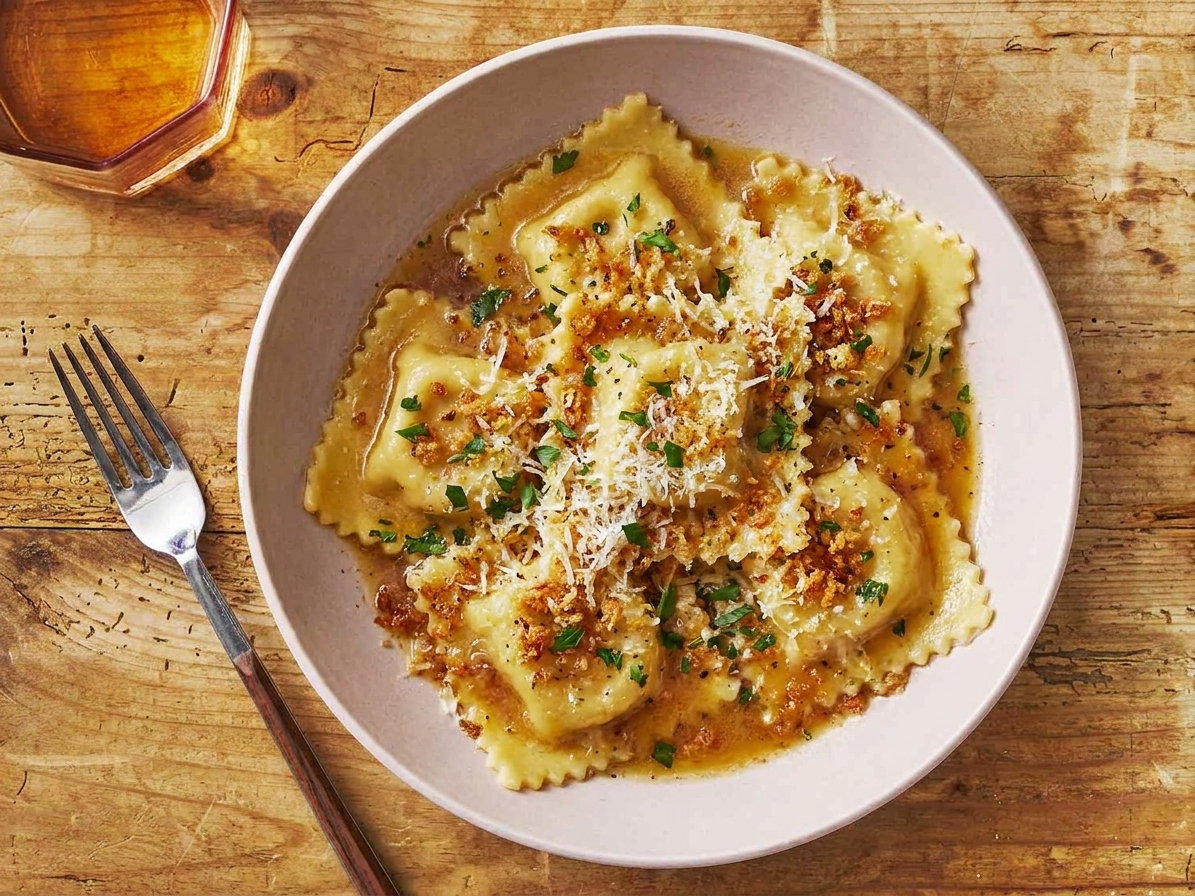 Lobster Ravioli with Lemon Brown Butter