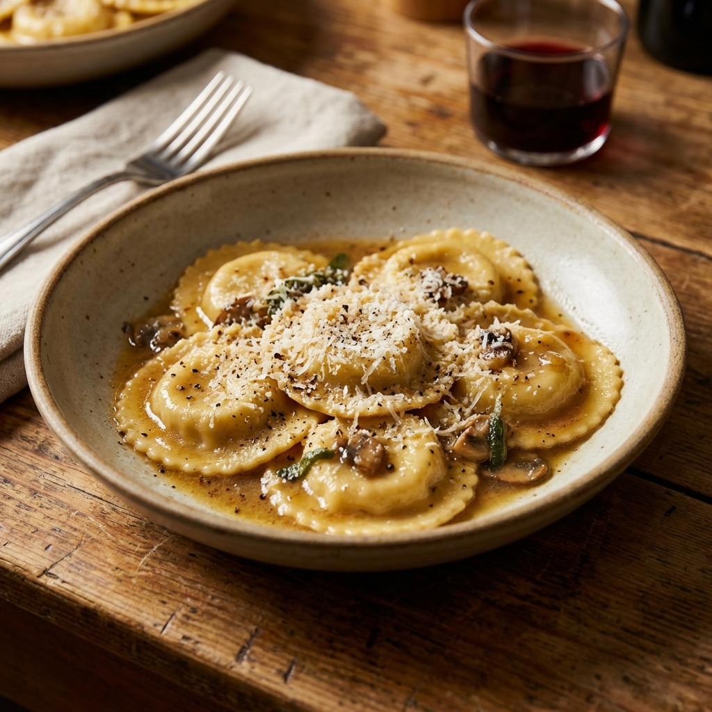 Earthy Mushroom Ravioli