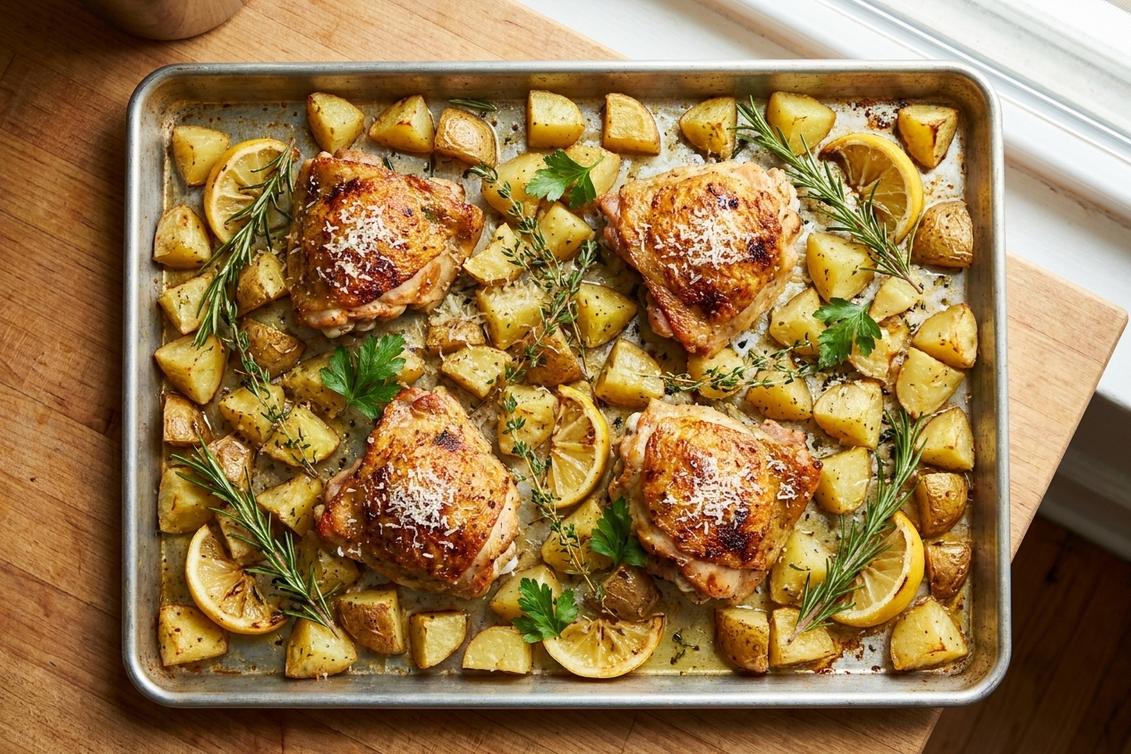 Crispy Garlic Chicken and Potatoes