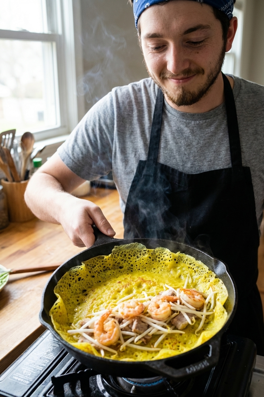 Banh Xeo (Vietnamese Crispy Turmeric Crepes)