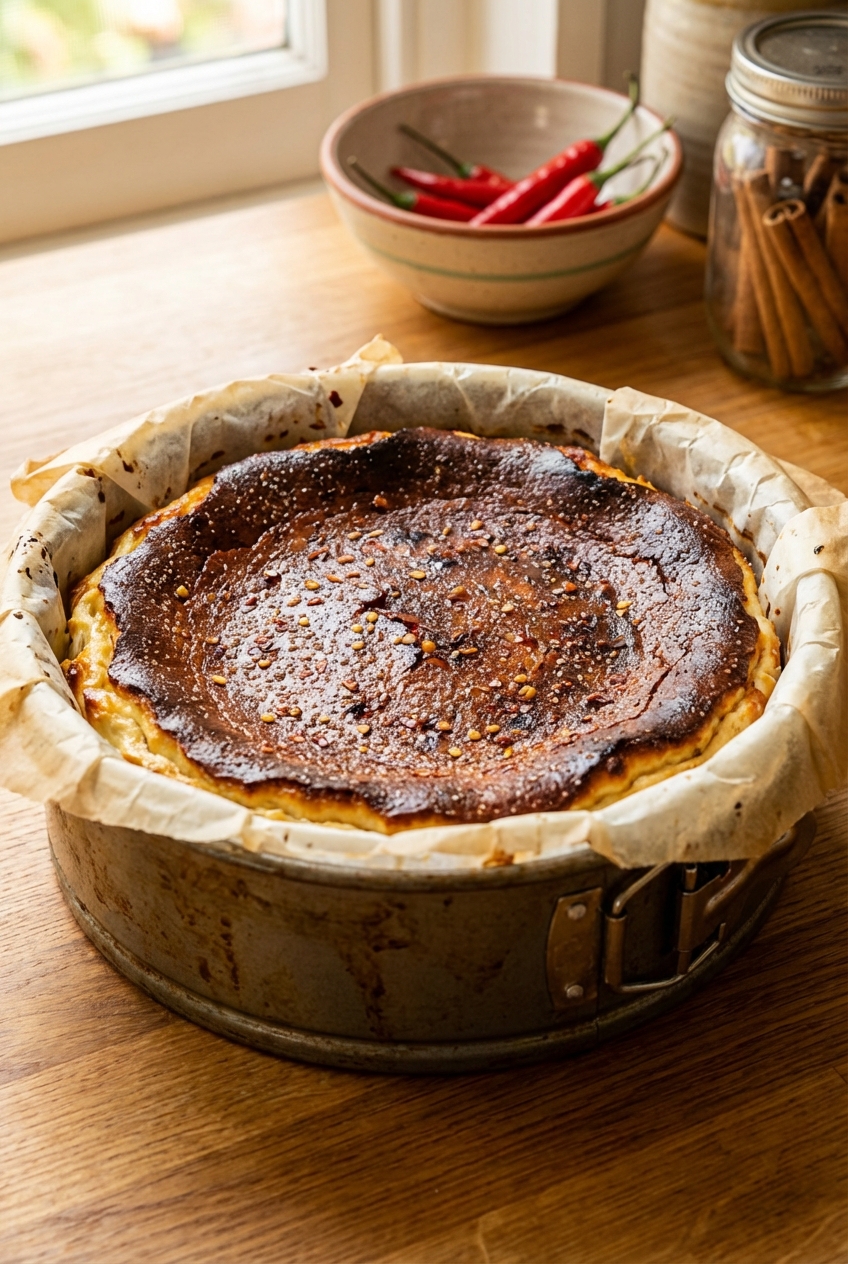 Sweet and Spicy Basque Cheesecake