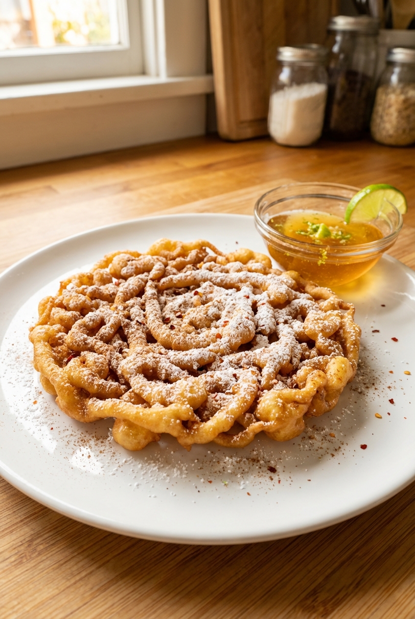 Sweet and Spicy Funnel Cake