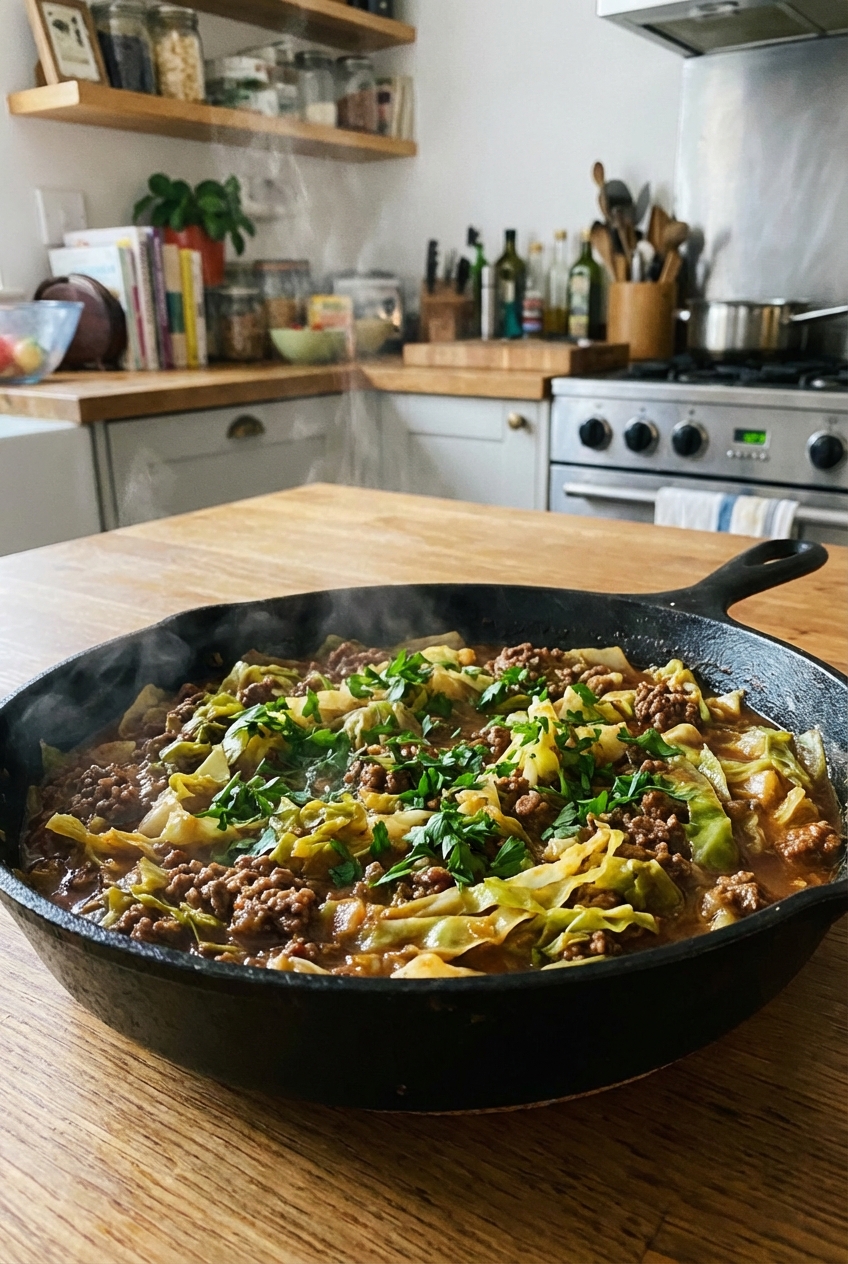 Velvety Beef Mince and Cabbage