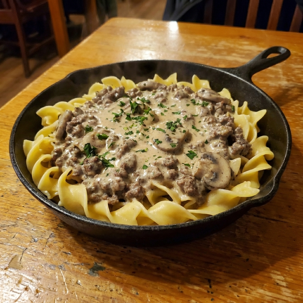 Simple Ground Beef Stroganoff