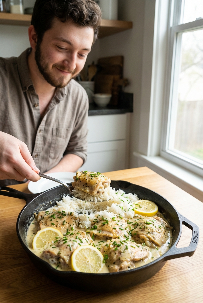 Creamy & Dreamy Lemon Herb Chicken and Rice (Low FODMAP)