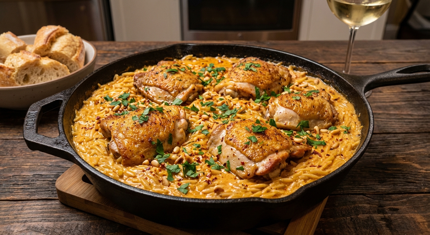 Spiced Chicken Orzo