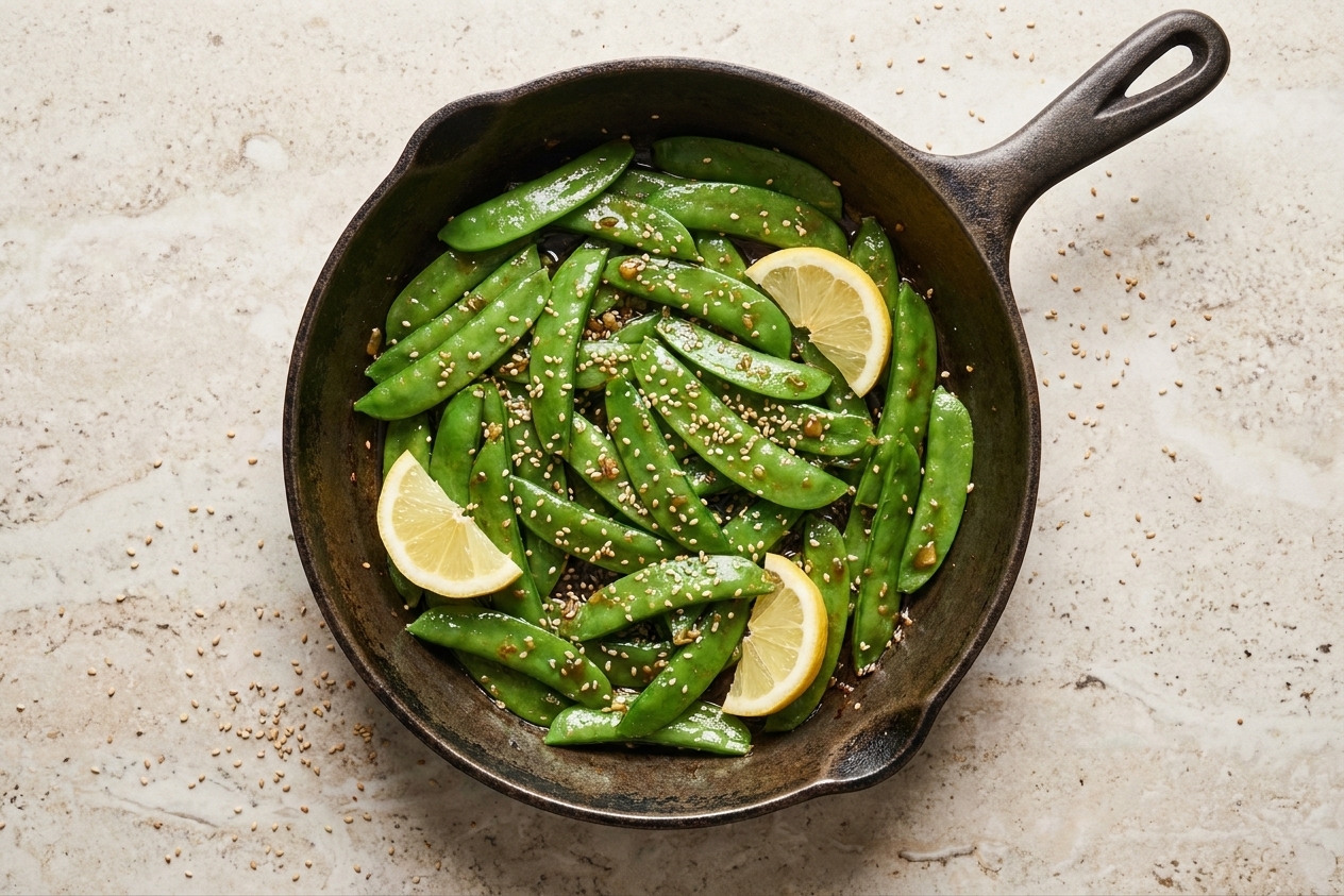 Garlic Sesame Snow Peas