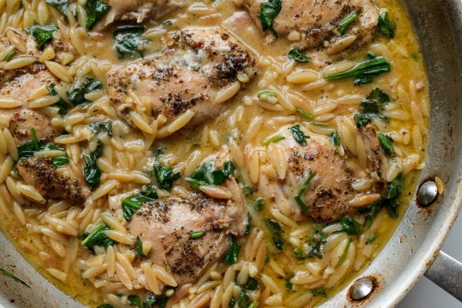 Lemon Pepper Chicken and Orzo
