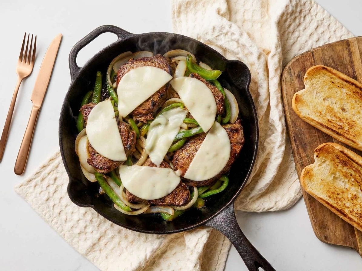 Cheese Steak Skillet Sandwiches