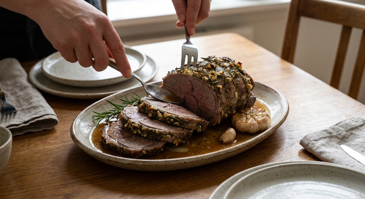 Garlic Rosemary Lamb Roast