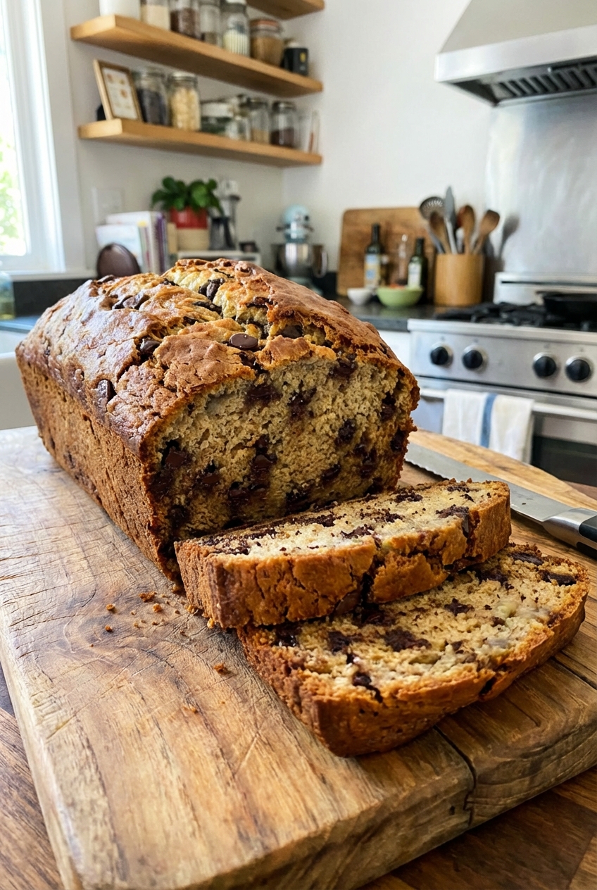 Smoky Spicy Chocolate Chip Banana Bread