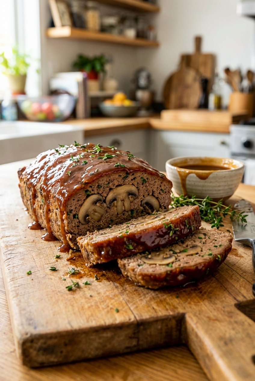 Earthy Mushroom and Herb Meatloaf