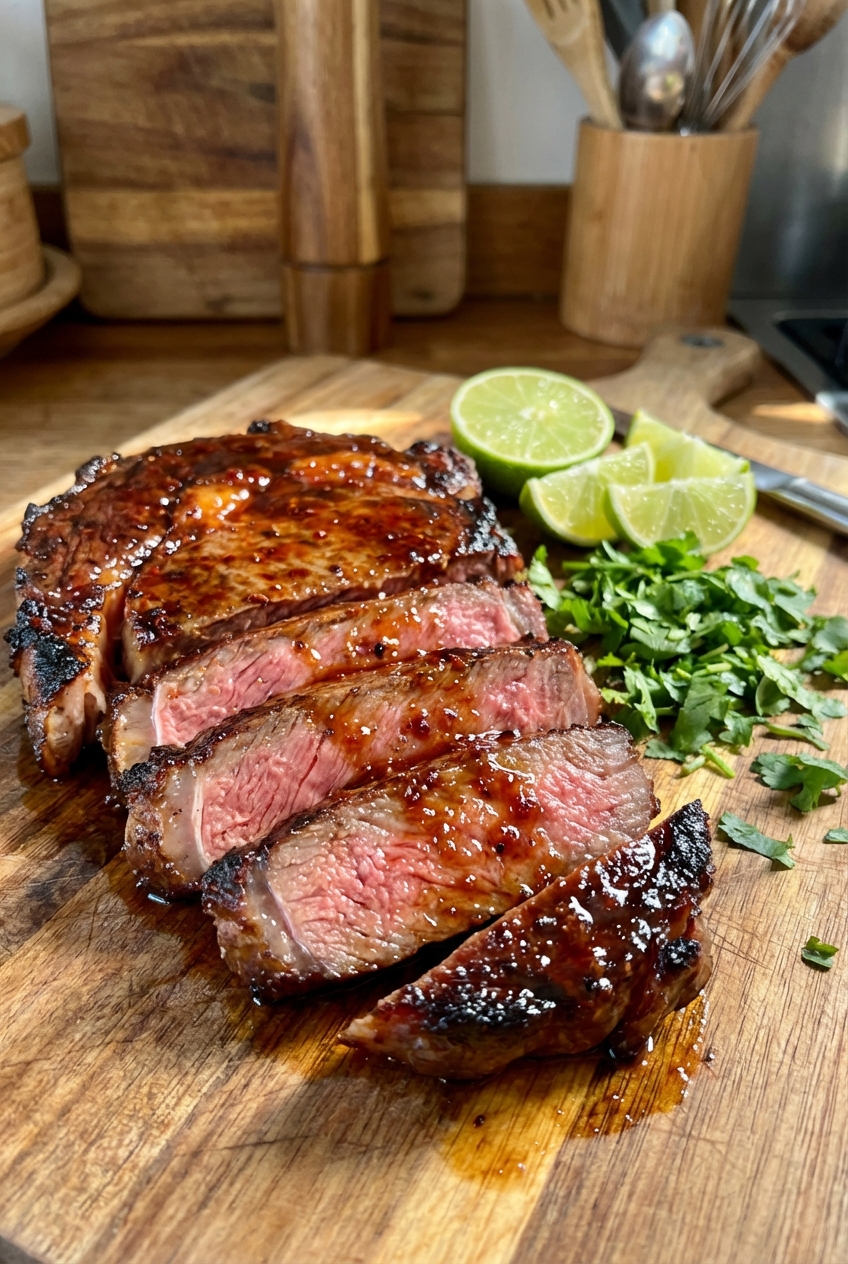 Sweet and Spicy Ribeye Steak