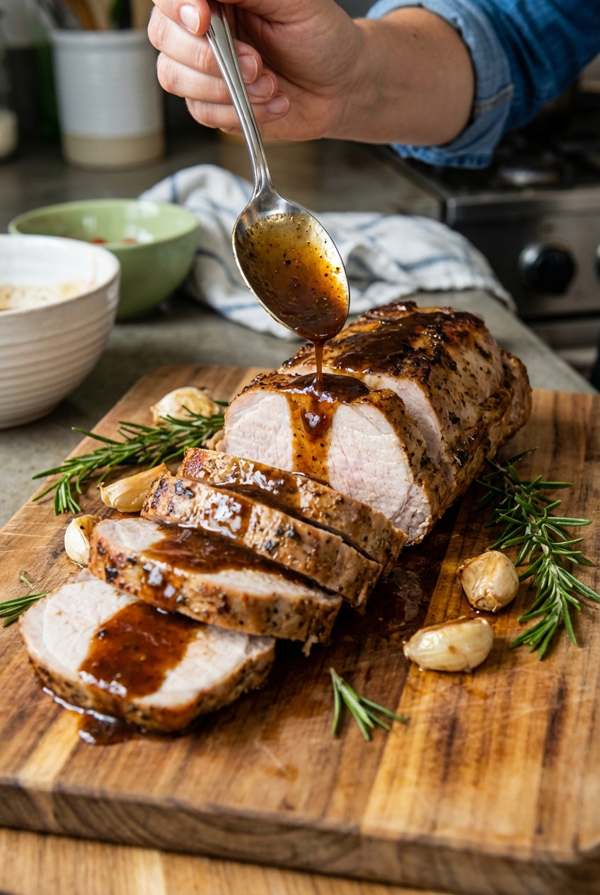 Tender Garlic Herb Pork Loin