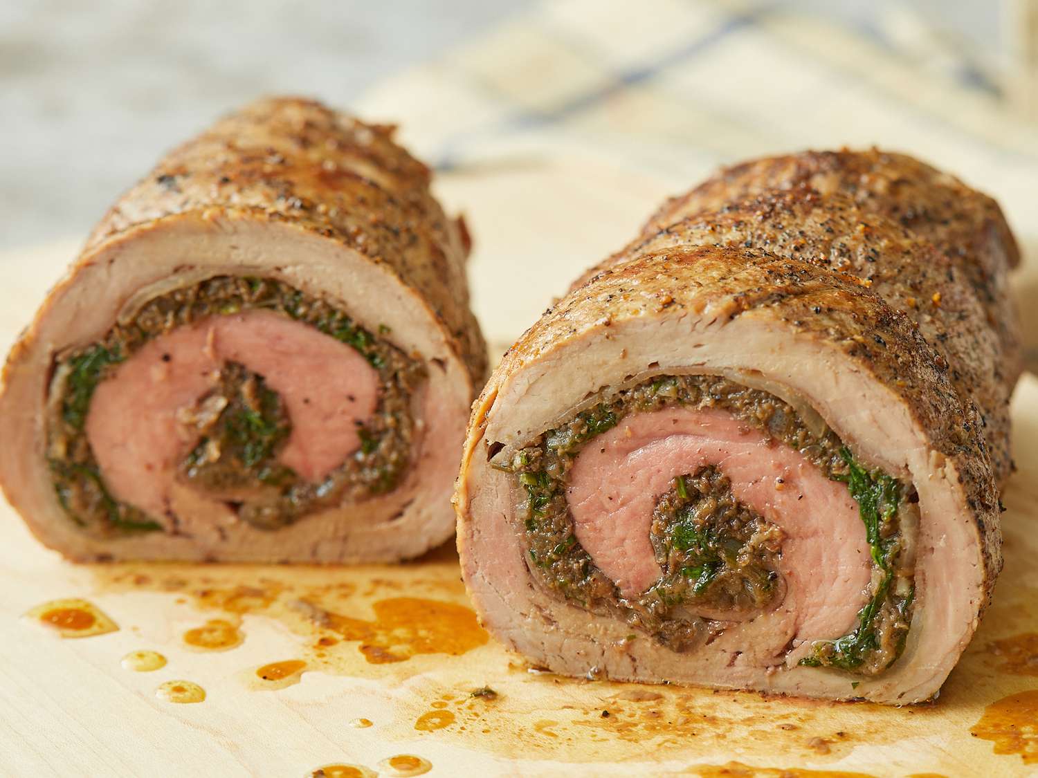 Garlic Herb Stuffed Pork Loin