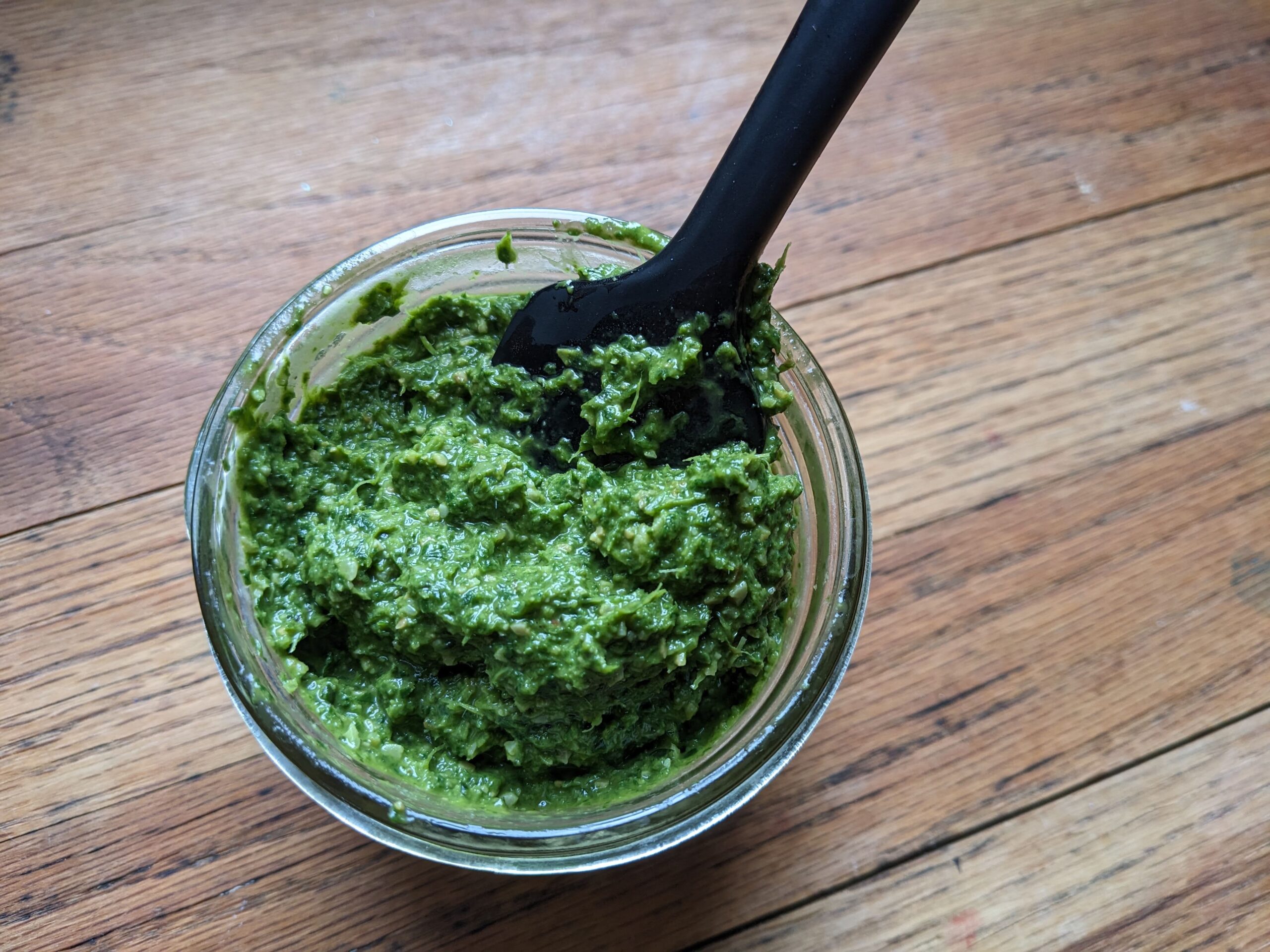 Pesto with Carrot Tops
