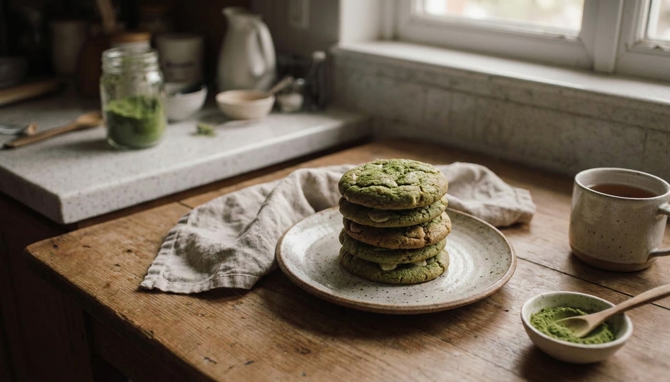 Chewy Matcha Cookies