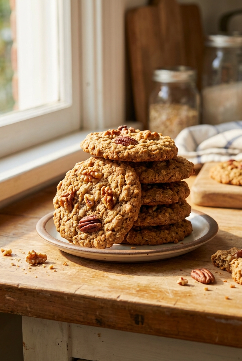 Effortless Nutty Oatmeal Cookies