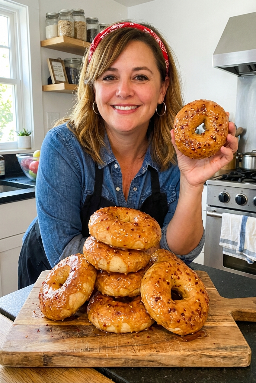 Sweet & Spicy Sourdough Bagels