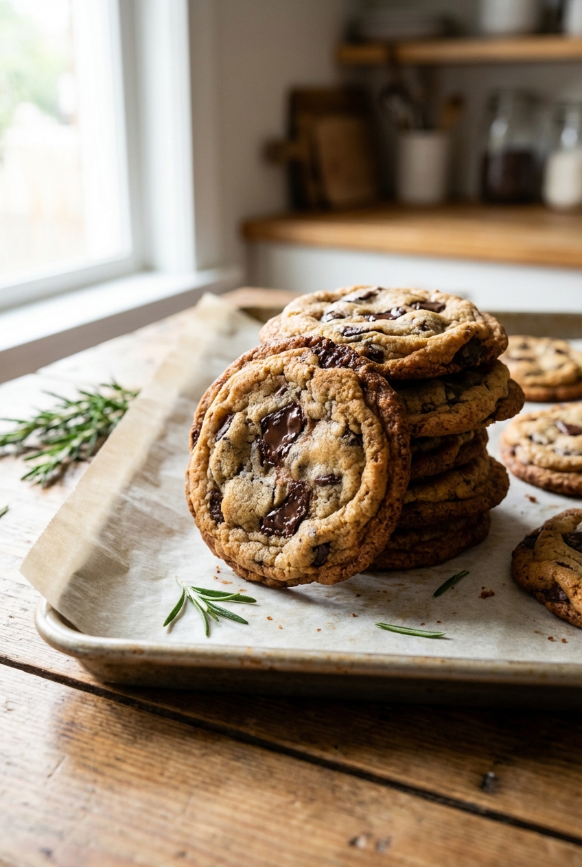 Herb-Infused Chewy Chocolate Chip Cookies