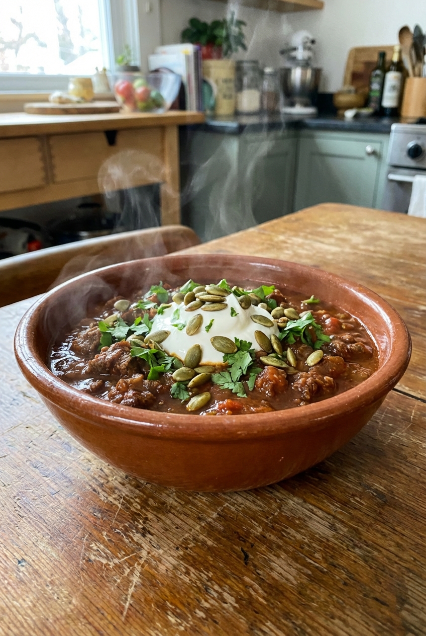 Festive Beef Chili (Herbal and Nutty)