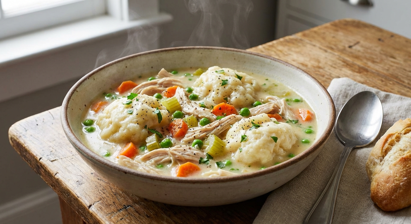 Healthy Chicken and Dumplings With Veggie-Boosted Drop Biscuits