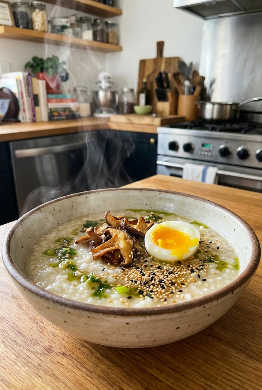 Creative Congee With Ginger-Scallion Oil