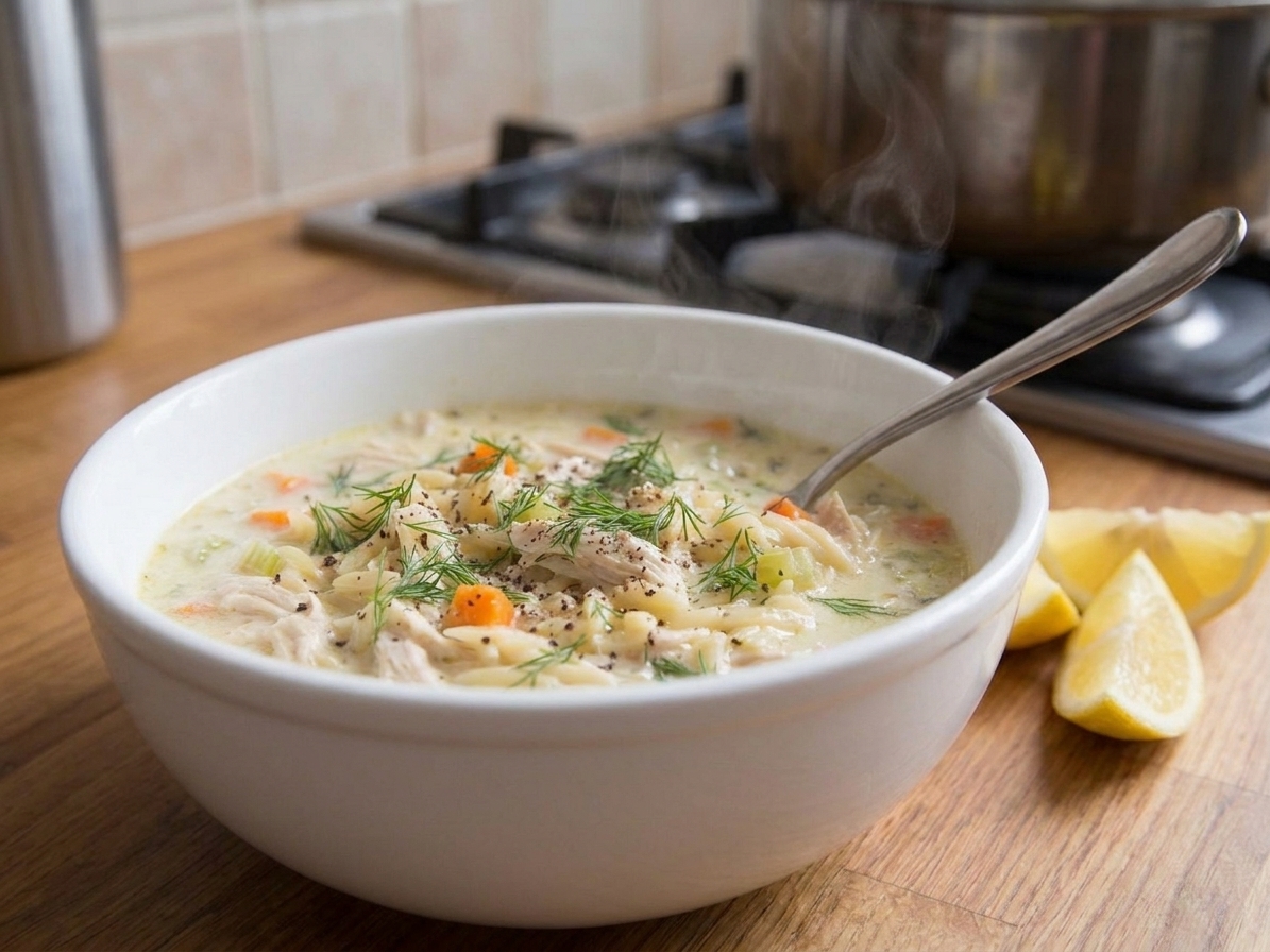 Creamy Lemon Chicken Orzo Soup