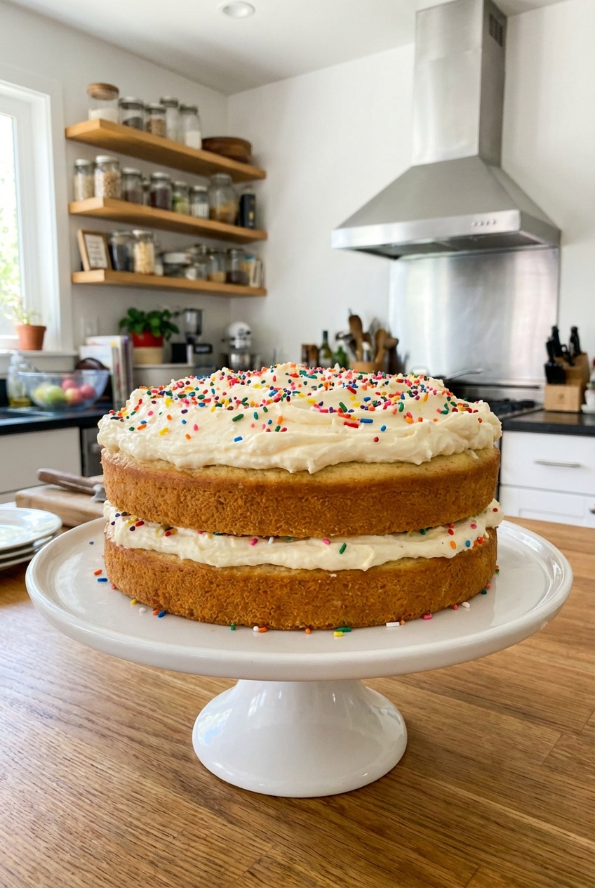 Classic Vanilla Birthday Cake