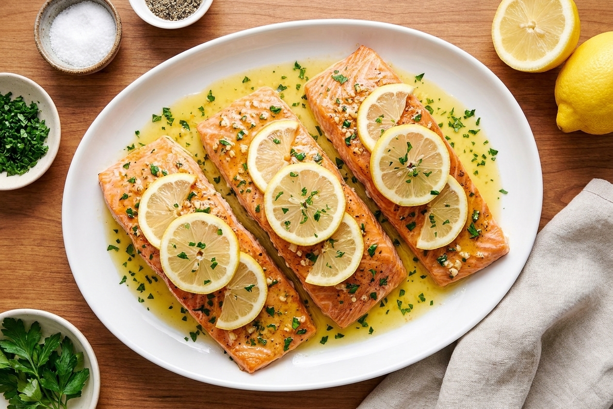Baked Lemon Garlic Salmon